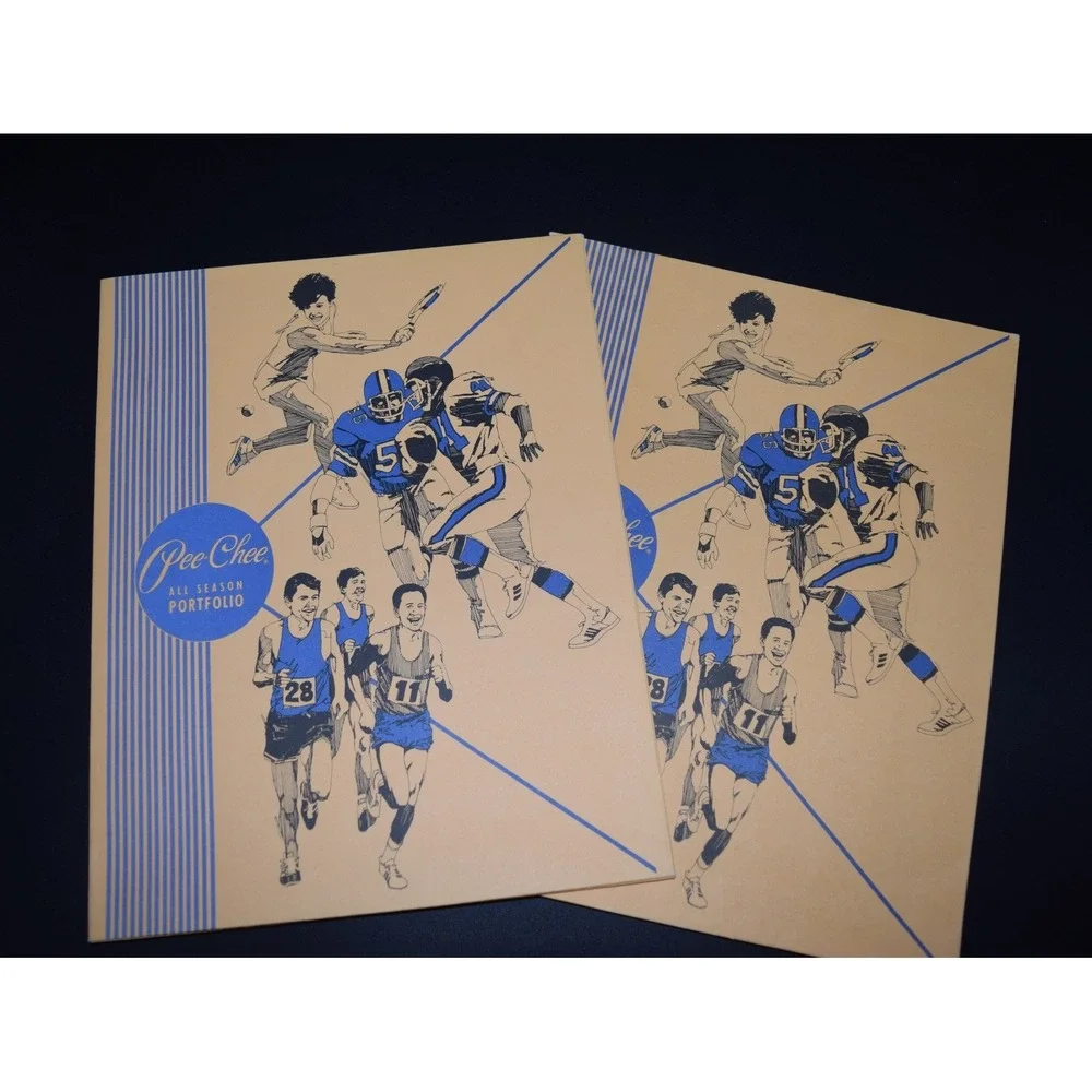 Mead Pee-Chee All Season Portfolio Lot 11 Vintage Peach Sports Folders 33170